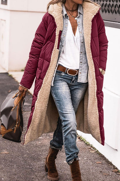 Women's Reversible Hooded Long Coat (photo 7)