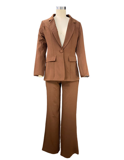 Women's Lapel Blazer and Straight-Leg Pants Set (photo 29)