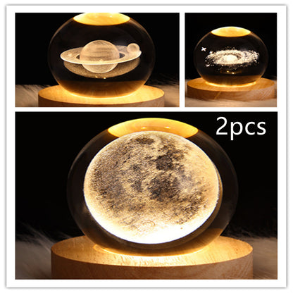 Wood Base Crystal Ball Night Lamp (photo 30)