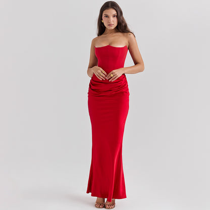 Women's Strapless Backless Bandeau Maxi Dress (photo 7)