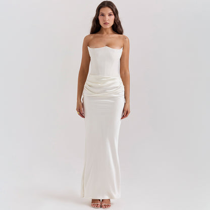 Women's Strapless Backless Bandeau Maxi Dress (photo 8)