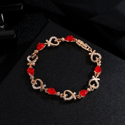 Hollow Heart Rhinestone Bracelet (photo 4)