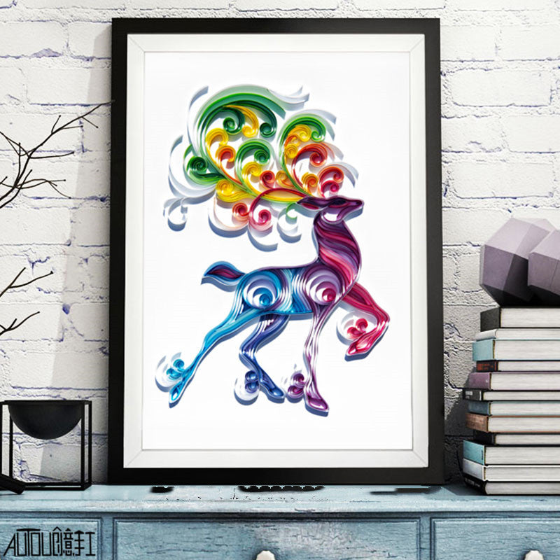 Paper Quilling Art Kit, 40 x 50 cm, Animal and Bird Designs