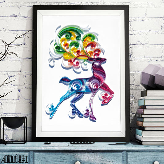 Paper Quilling Art Kit, 40 x 50 cm, Animal and Bird Designs