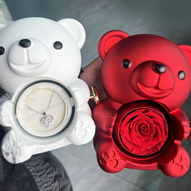 Rotating Bear and Rose Jewelry Gift Box (photo 2)