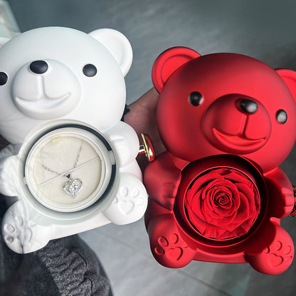 Rotating Bear and Rose Jewelry Gift Box (photo 2)