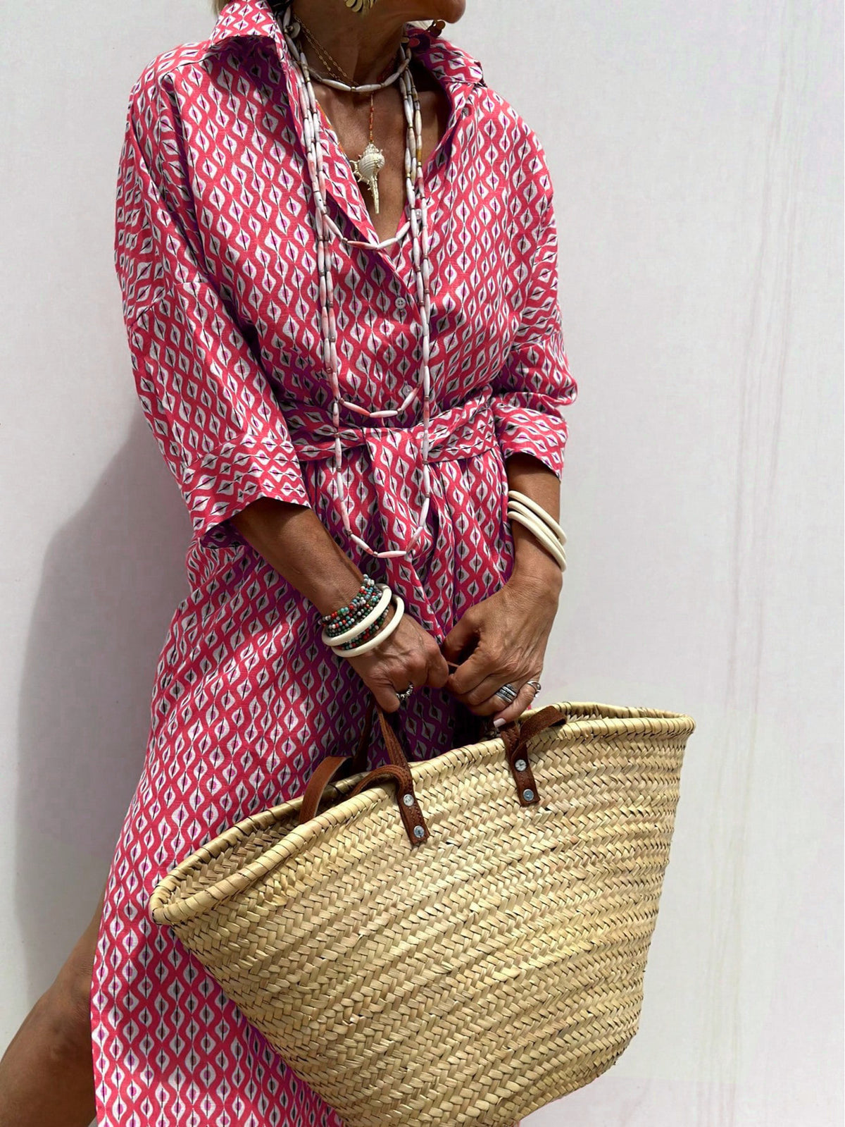 Women's Striped Half-Sleeve Shirt Dress with Belt (photo 20)