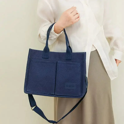 Multi-Pocket Canvas Tote and Shoulder Bag (photo 9)