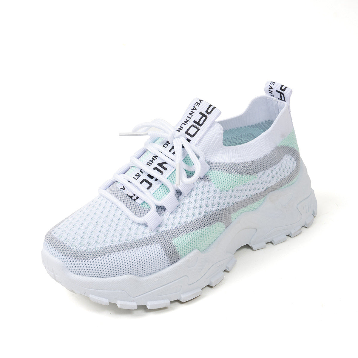 Women's Knit Mesh Lace-Up Sneakers (photo 5)