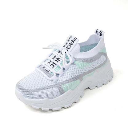 Women's Knit Mesh Lace-Up Sneakers (photo 5)