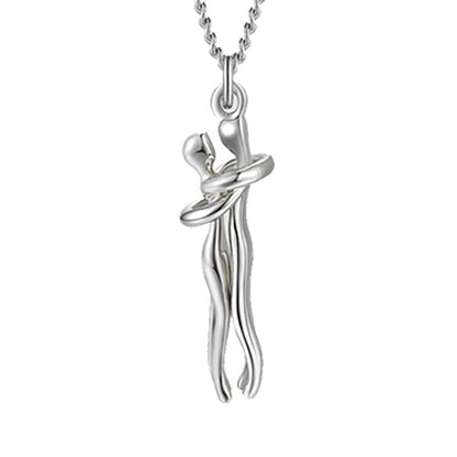 Hugging Figures Pendant Necklace (photo 7)