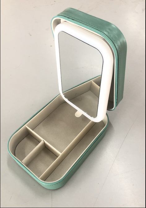 Portable Makeup Storage Case with LED Mirror (photo 6)
