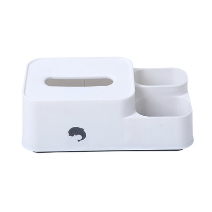 Desktop Tissue Box Holder with Side Compartments - White (photo 3)