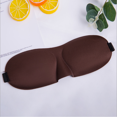 3D Contoured Sleep Eye Mask with Nose Cut-Out, Polyester and Sponge - Brown (photo 3)