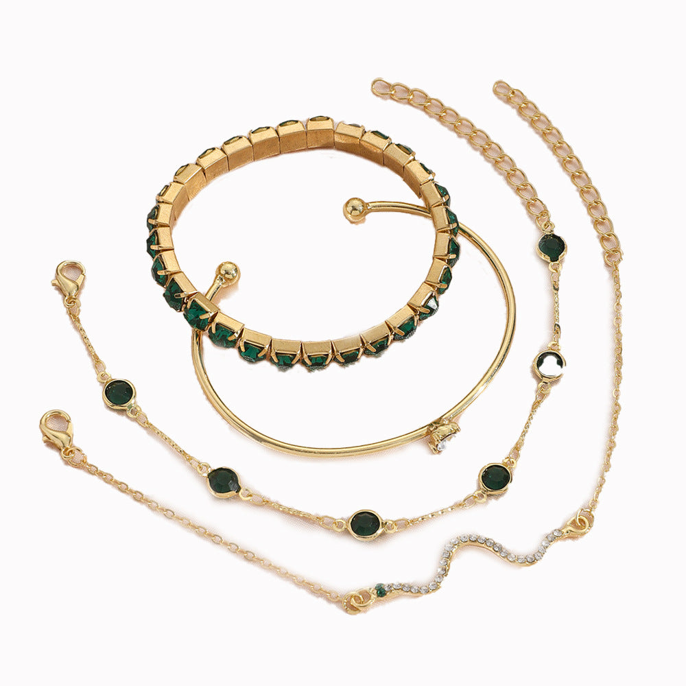 4-Piece Stretch Rhinestone Bracelet Set (photo 6)