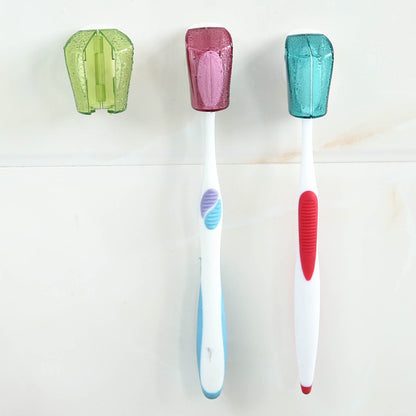 Toothbrush Head Covers with Suction Cups (photo 1)