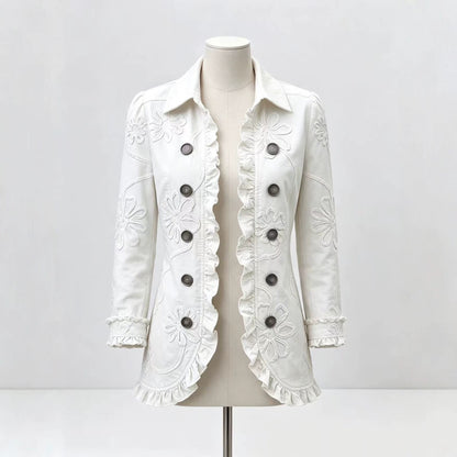 Women's Ruffle-Trim Printed Blazer (photo 12)