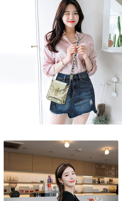 Mini Crossbody Phone Bag with Pearl Chain (photo 35)
