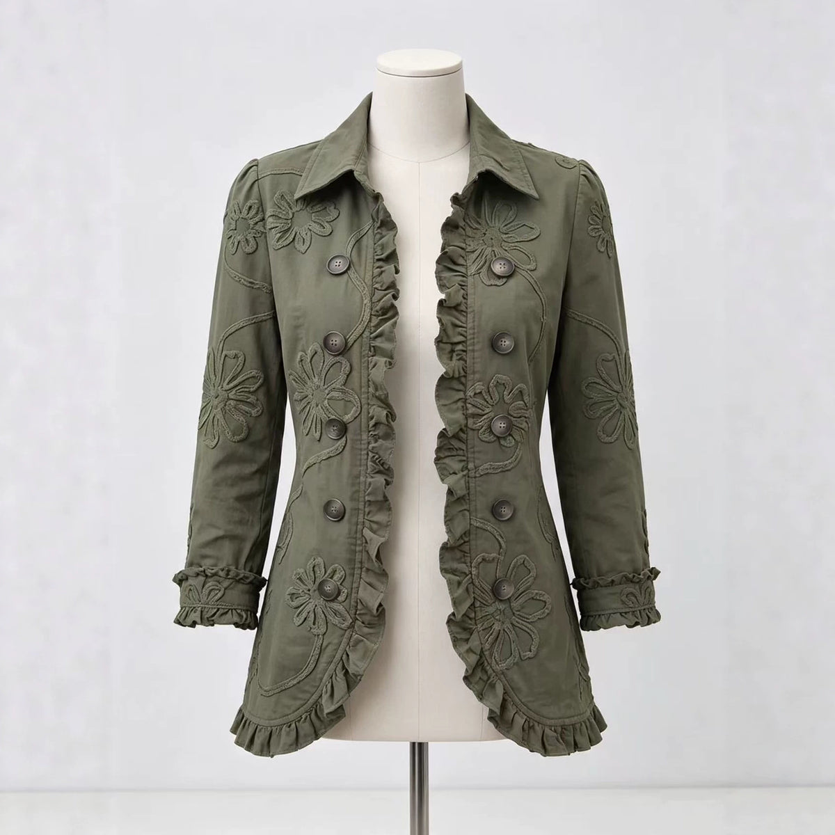 Women's Ruffle-Trim Printed Blazer (photo 13)