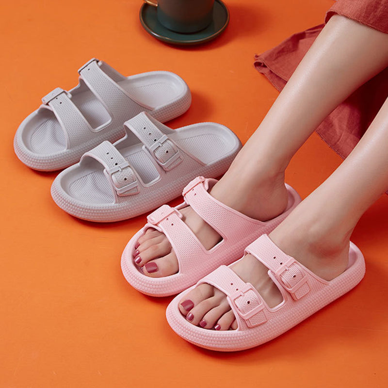 Platform Slide Sandals with Double Buckle, EVA (photo 5)