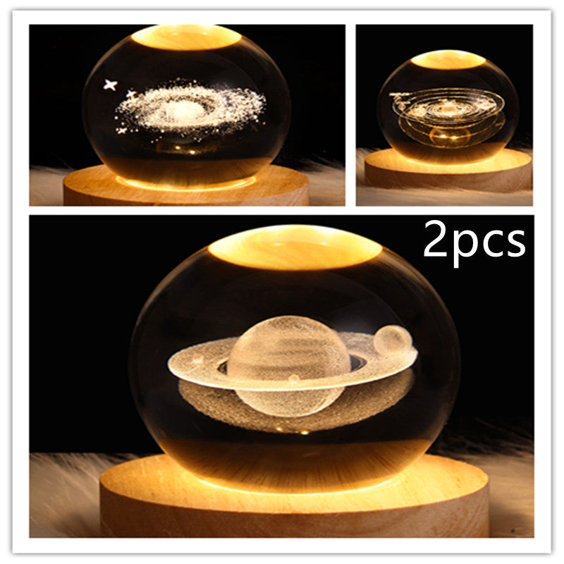 Wood Base Crystal Ball Night Lamp (photo 27)