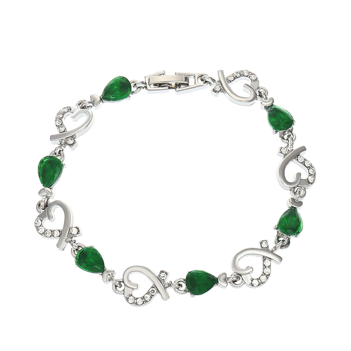 Hollow Heart Rhinestone Bracelet (photo 11)