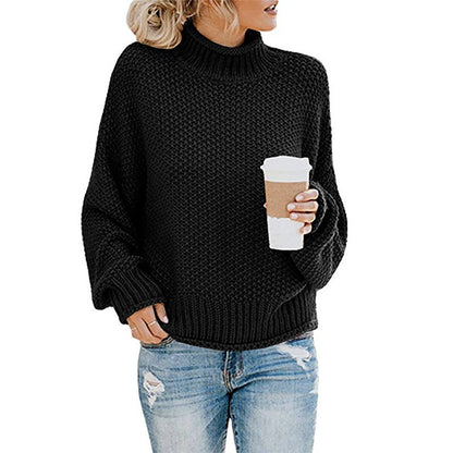 Women's Solid Turtleneck Knit Pullover (photo 4)