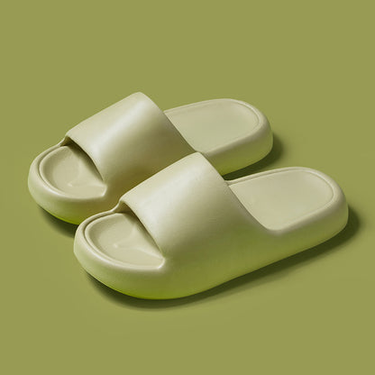 Thick-Sole Pillow Slides, EVA – Light Green