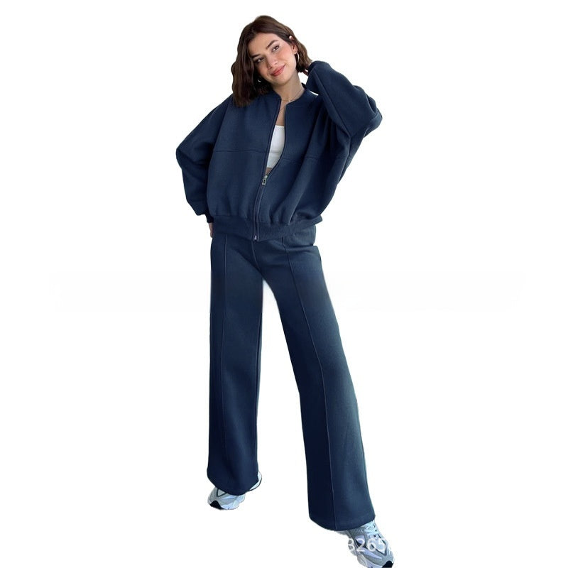 Women's Zip Jacket and Wide-Leg Pants Sports Set (photo 12)
