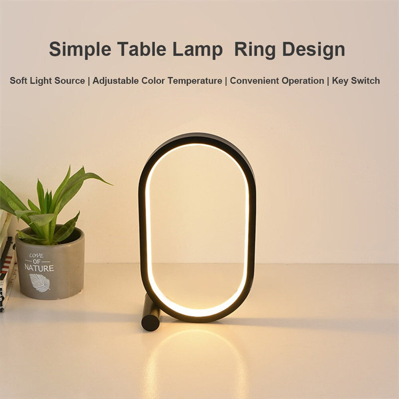 Oval Ring LED Table Lamp, USB, Touch, Button or Remote Control (photo 6)
