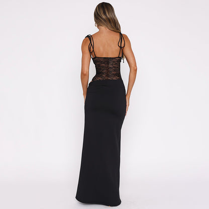 Women's Lace Strappy Maxi Dress (photo 7)