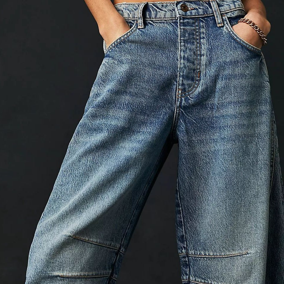 Women's Mid-Rise Wide-Leg Barrel Jeans (photo 5)