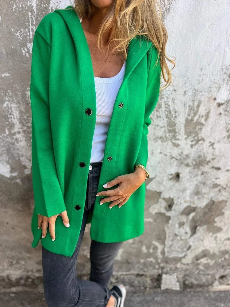 Women's Hooded Single-Breasted Loose Jacket (photo 12)