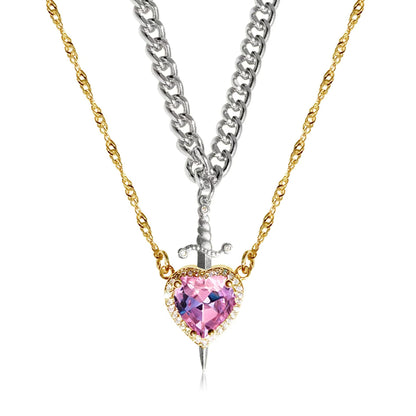 Heart and Sword Couple Necklace Set (photo 13)