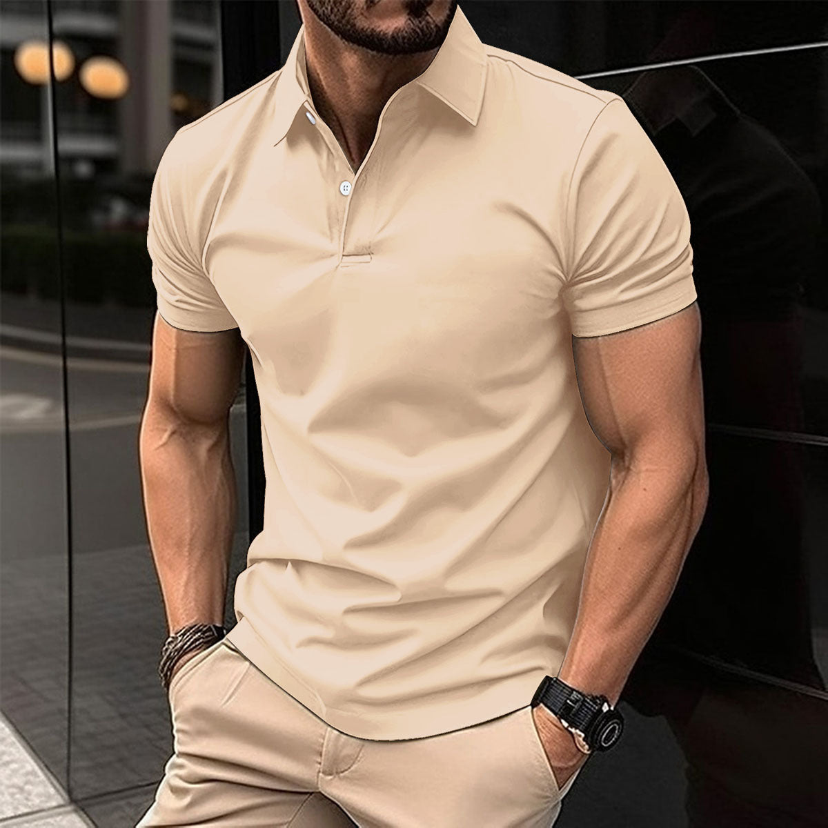 Men's Solid Short-Sleeve Polo Shirt (photo 6)