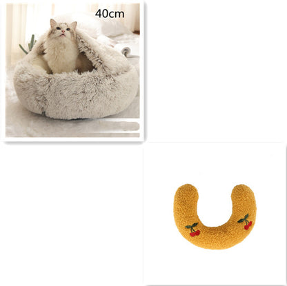 2-in-1 Round Plush Pet Bed for Dogs and Cats (photo 16)
