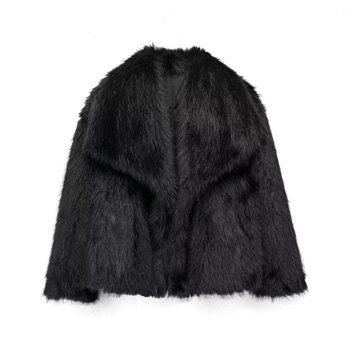 Women's Fluffy Plush Lapel Coat (photo 12)
