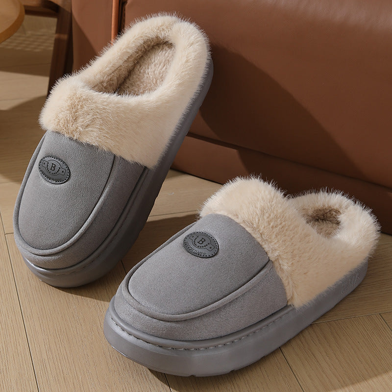 Men's Suede Plush-Lined House Slippers (photo 6)