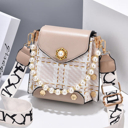 Mini Crossbody Phone Bag with Pearl Chain (photo 12)