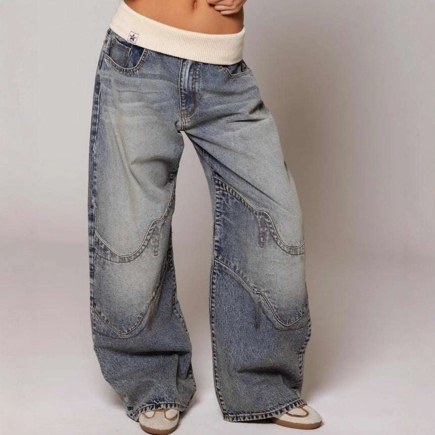 Women's Loose Straight-Leg Jeans with Pockets (photo 6)