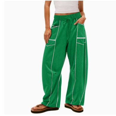 Women's Striped Wide-Leg Drawstring Sweatpants (photo 14)