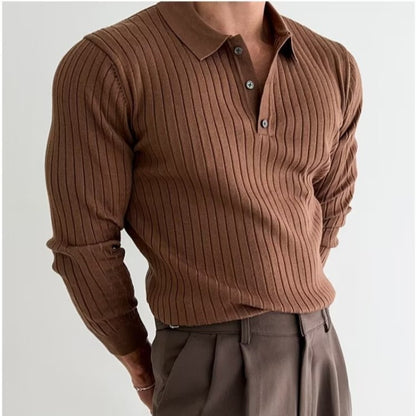 Men's Slim Knit Long-Sleeve Polo (photo 4)