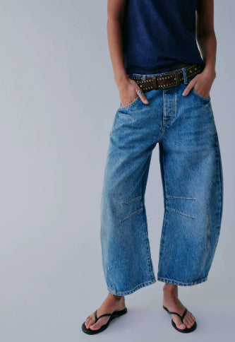 Women's Mid-Rise Wide-Leg Barrel Jeans (photo 49)