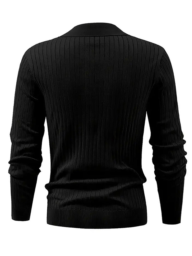 Men's Waffle Knit Long-Sleeve Polo Shirt (photo 14)