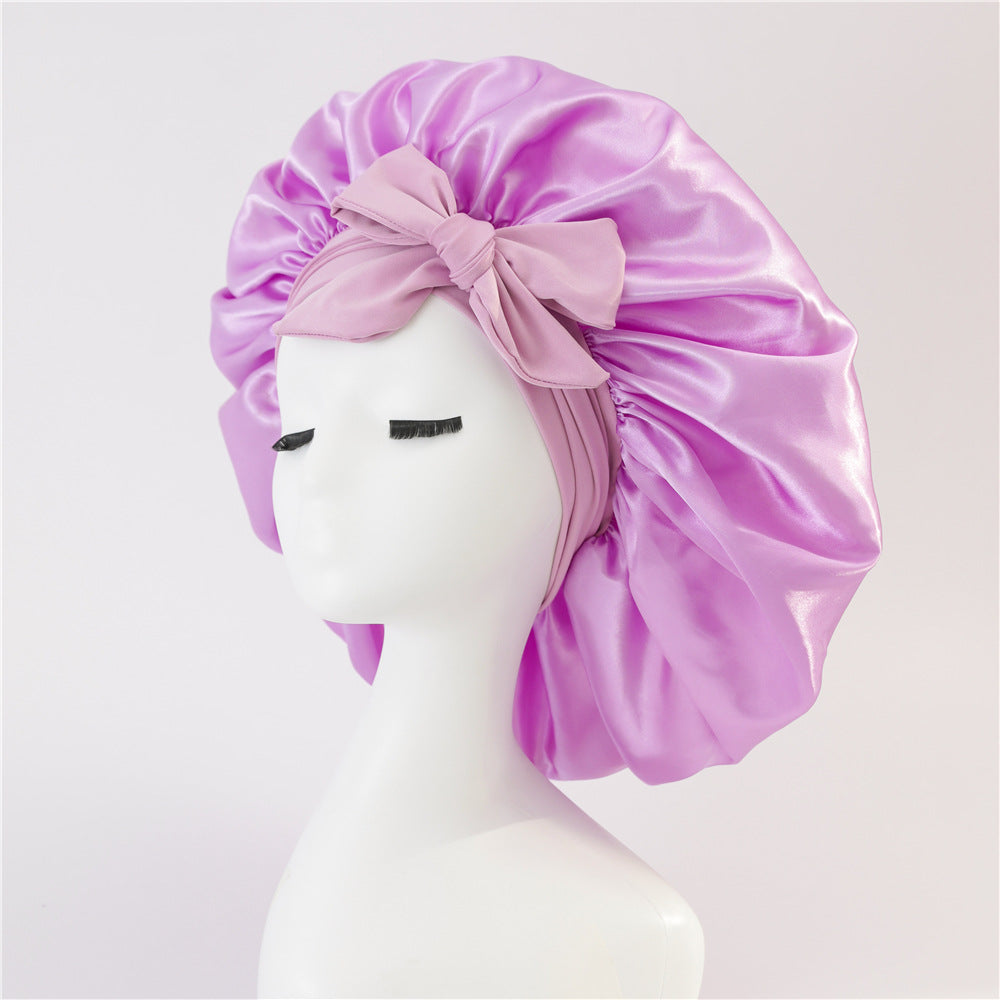 Satin Sleep Bonnet with Ribbon (photo 7)