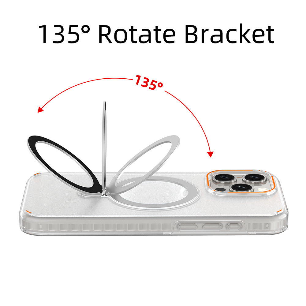Magnetic Clear Phone Case with Hidden Stand for iPhone (photo 5)