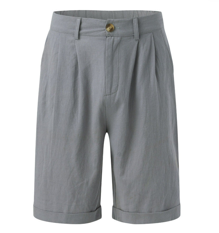Men's Linen-Blend Straight-Leg Shorts with Pockets (photo 10)