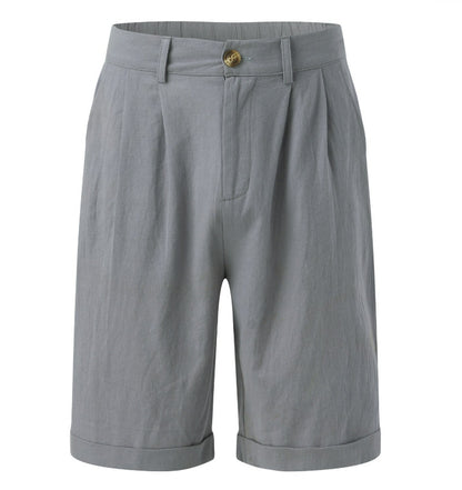 Men's Linen-Blend Straight-Leg Shorts with Pockets (photo 10)