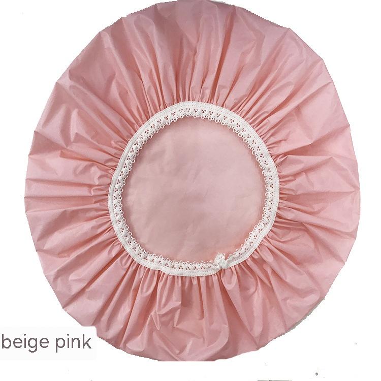 Water-Repellent Shower Cap with Elastic Band - Beige (photo 1)