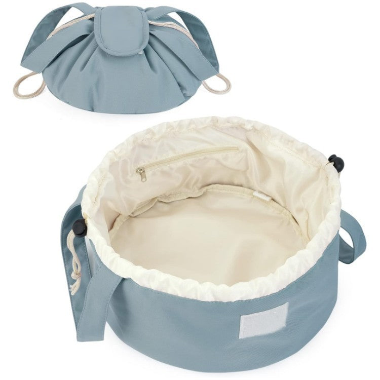 Drawstring Cosmetic Bag, Polyester - Sky Blue (photo 6)
